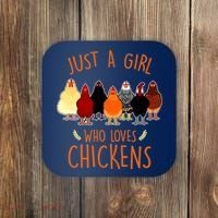 Funny Gift Just A Girl Who Loves Chickens Coaster thumb 0