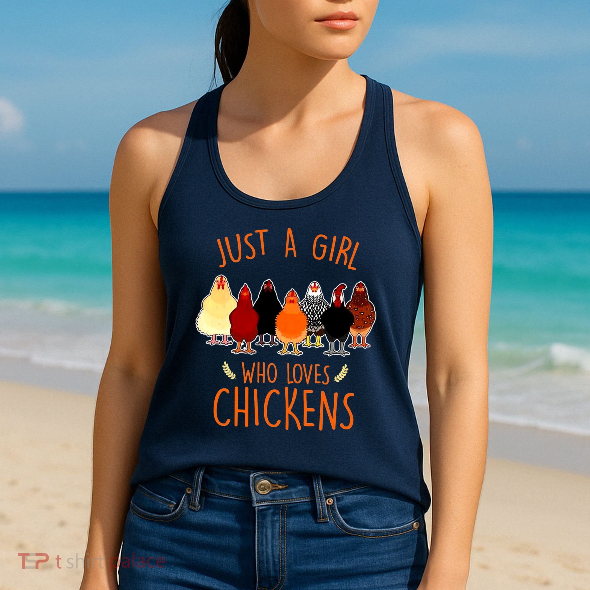 Funny Gift Just A Girl Who Loves Chickens Women's Tank Top