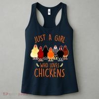 Funny Gift Just A Girl Who Loves Chickens Women's Tank Top thumb 3