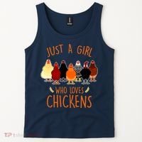 Funny Gift Just A Girl Who Loves Chickens Tank Top thumb 2