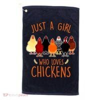 Funny Gift Just A Girl Who Loves Chickens Golf Towel thumb 0
