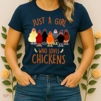 Funny Gift Just A Girl Who Loves Chickens Women's T-Shirt thumb 2
