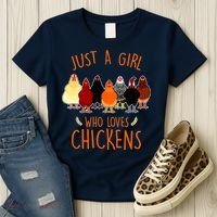 Funny Gift Just A Girl Who Loves Chickens Women's T-Shirt thumb 3