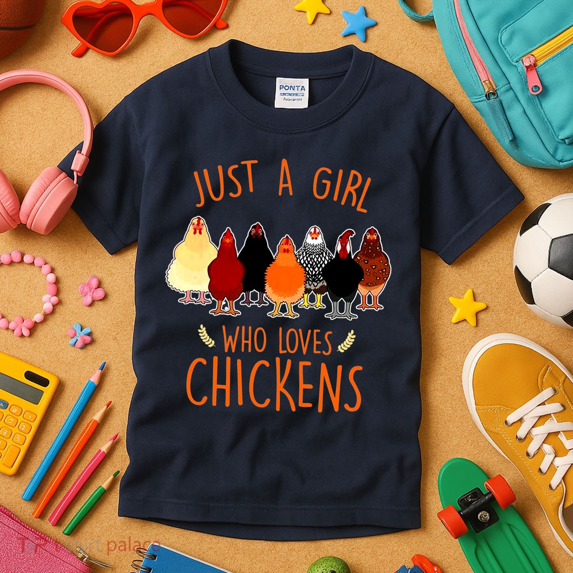 Funny Gift Just A Girl Who Loves Chickens Kids T-Shirt