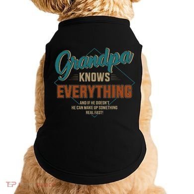 Funny grandpa knows everything for father's day Doggie Tank