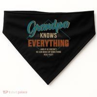 Funny grandpa knows everything for father's day USA-Made Doggie Bandana thumb 0
