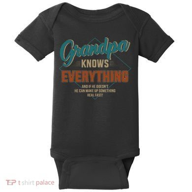 Funny grandpa knows everything for father's day Baby Bodysuit