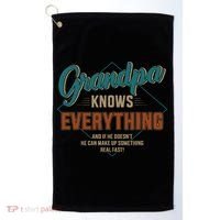 Funny grandpa knows everything for father's day Golf Towel thumb 0