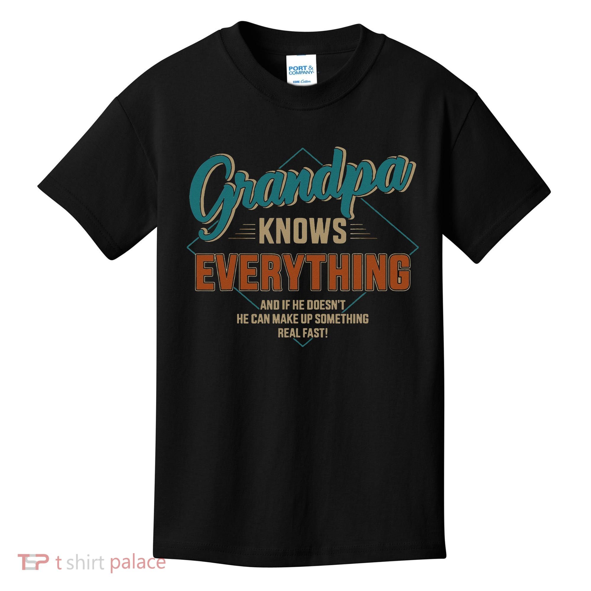 Funny grandpa knows everything for father's day Kids T-Shirt