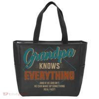Funny grandpa knows everything for father's day Tote Bag thumb 0