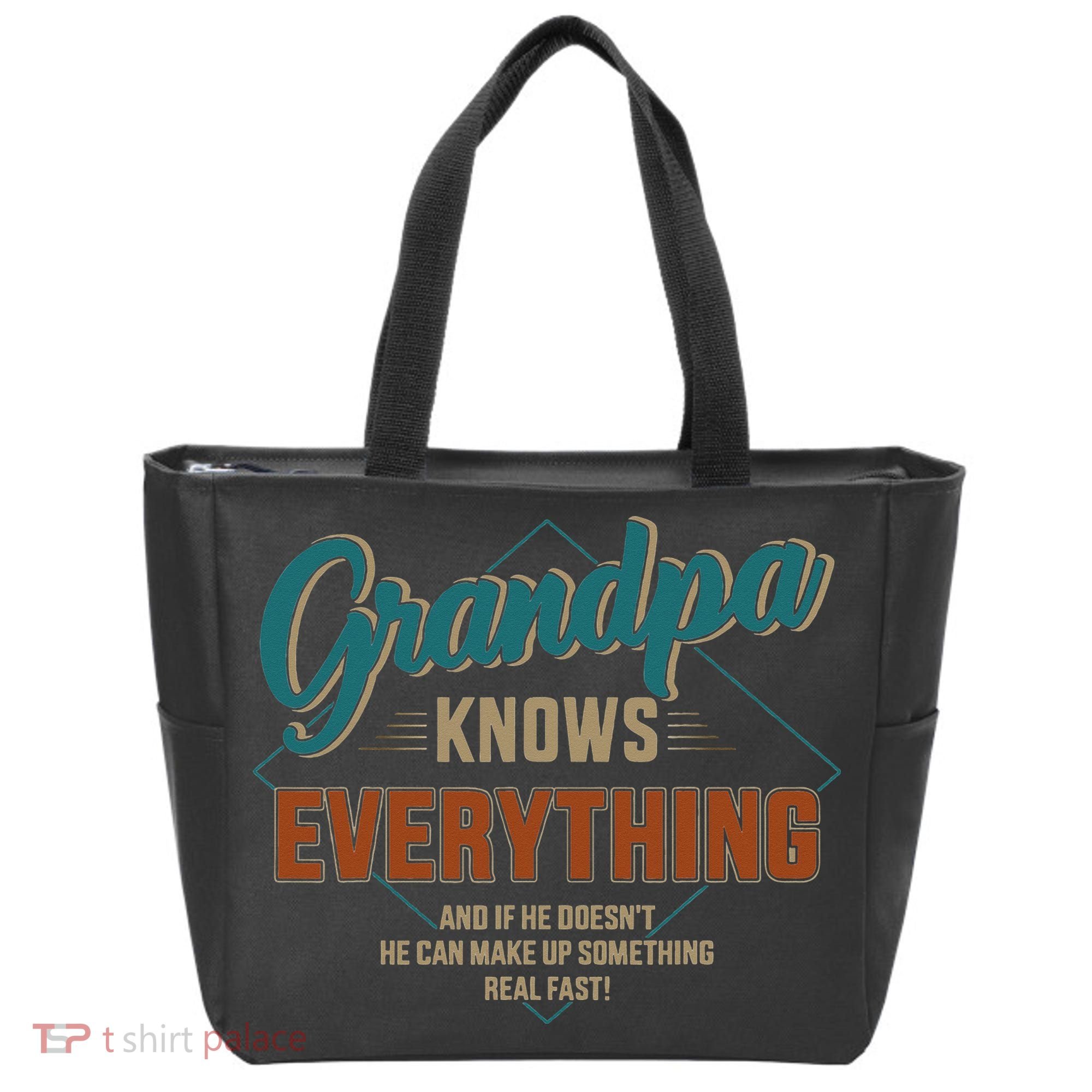 Funny grandpa knows everything for father's day Tote Bag