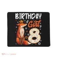 Funny Gift Kids Fox Animal Lovers 8th Birthday Girl Fox Bday 8 Year Old Gift Mousepad thumb 0