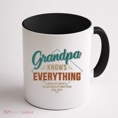 Funny Grandpa Knows Everything For Father's Day Gift Coffee Mug back