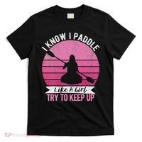 Funny Girl Kayak Retro Kayaking Paddling For Women T-Shirt thumb 0