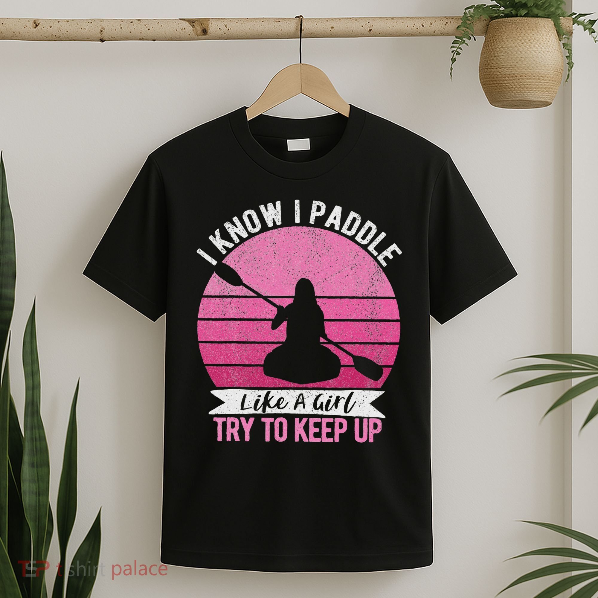 Funny Girl Kayak Retro Kayaking Paddling For Women T-Shirt