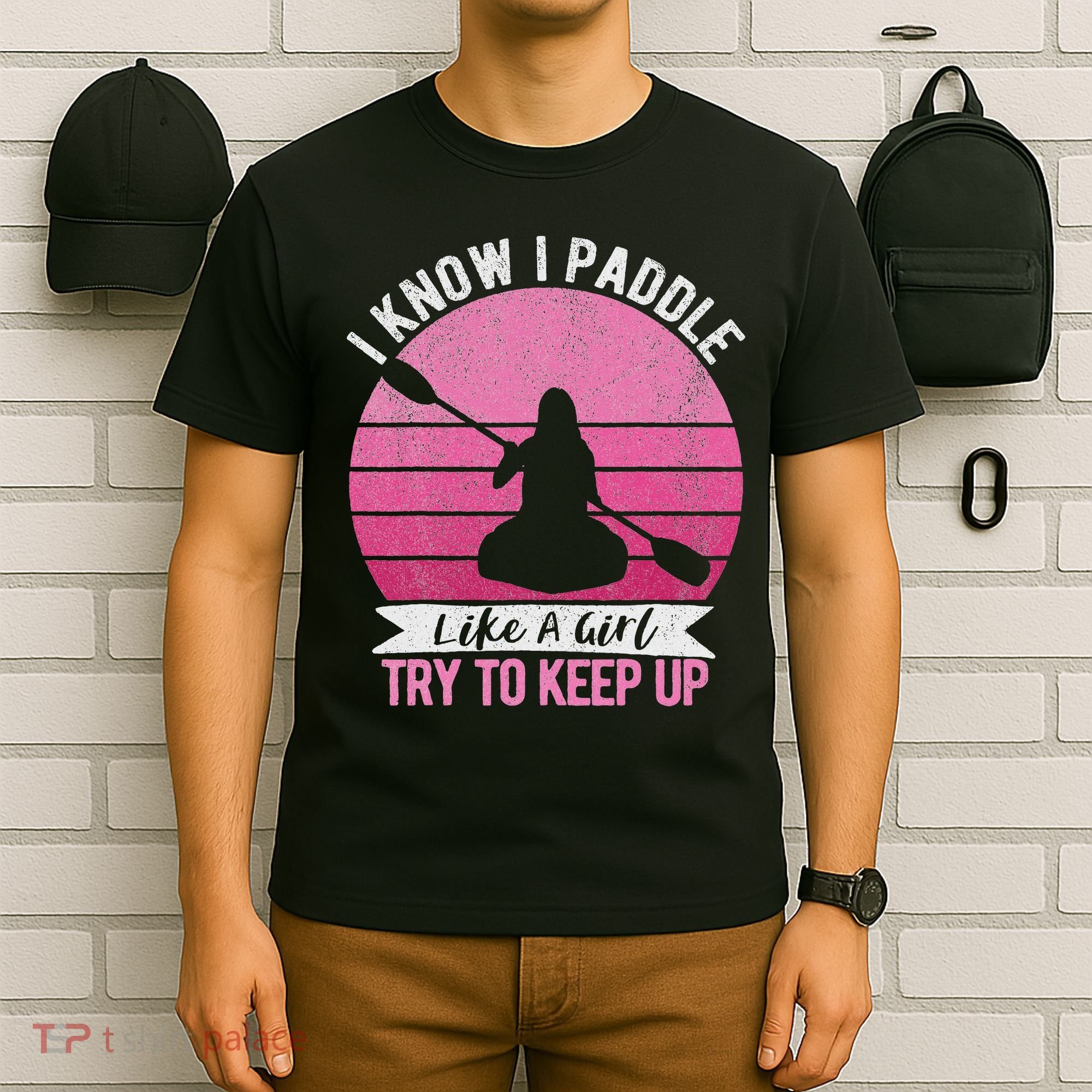 Funny Girl Kayak Retro Kayaking Paddling For Women T-Shirt