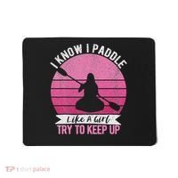 Funny Girl Kayak Retro Kayaking Paddling For Women Mousepad thumb 0