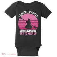 Funny Girl Kayak Retro Kayaking Paddling For Women Baby Bodysuit thumb 0