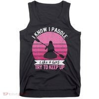 Funny Girl Kayak Retro Kayaking Paddling For Women Tank Top thumb 0