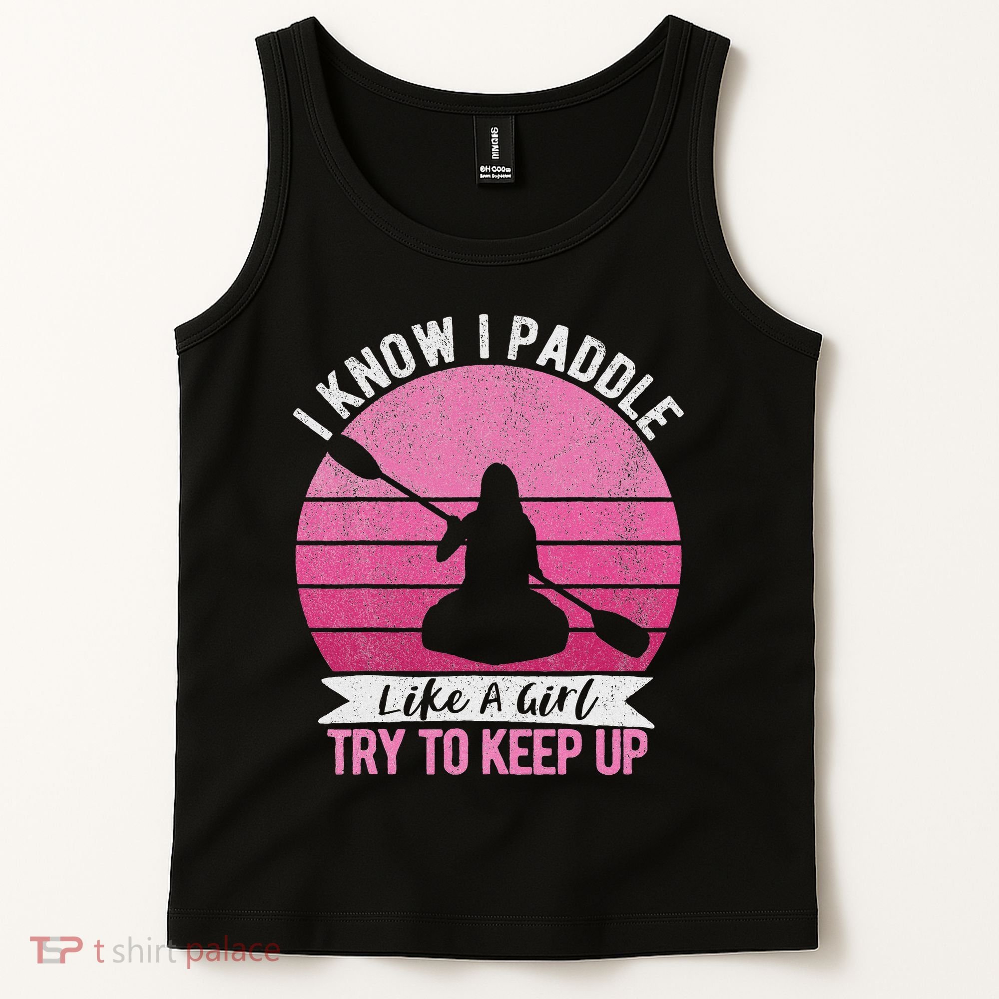 Funny Girl Kayak Retro Kayaking Paddling For Women Tank Top