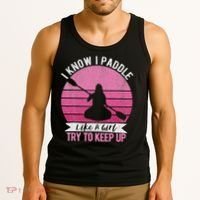 Funny Girl Kayak Retro Kayaking Paddling For Women Tank Top thumb 3