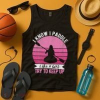 Funny Girl Kayak Retro Kayaking Paddling For Women Tank Top thumb 4