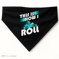 Funny Go Kart Racing Gift GoKart How I Roll USA-Made Doggie Bandana thumb 0