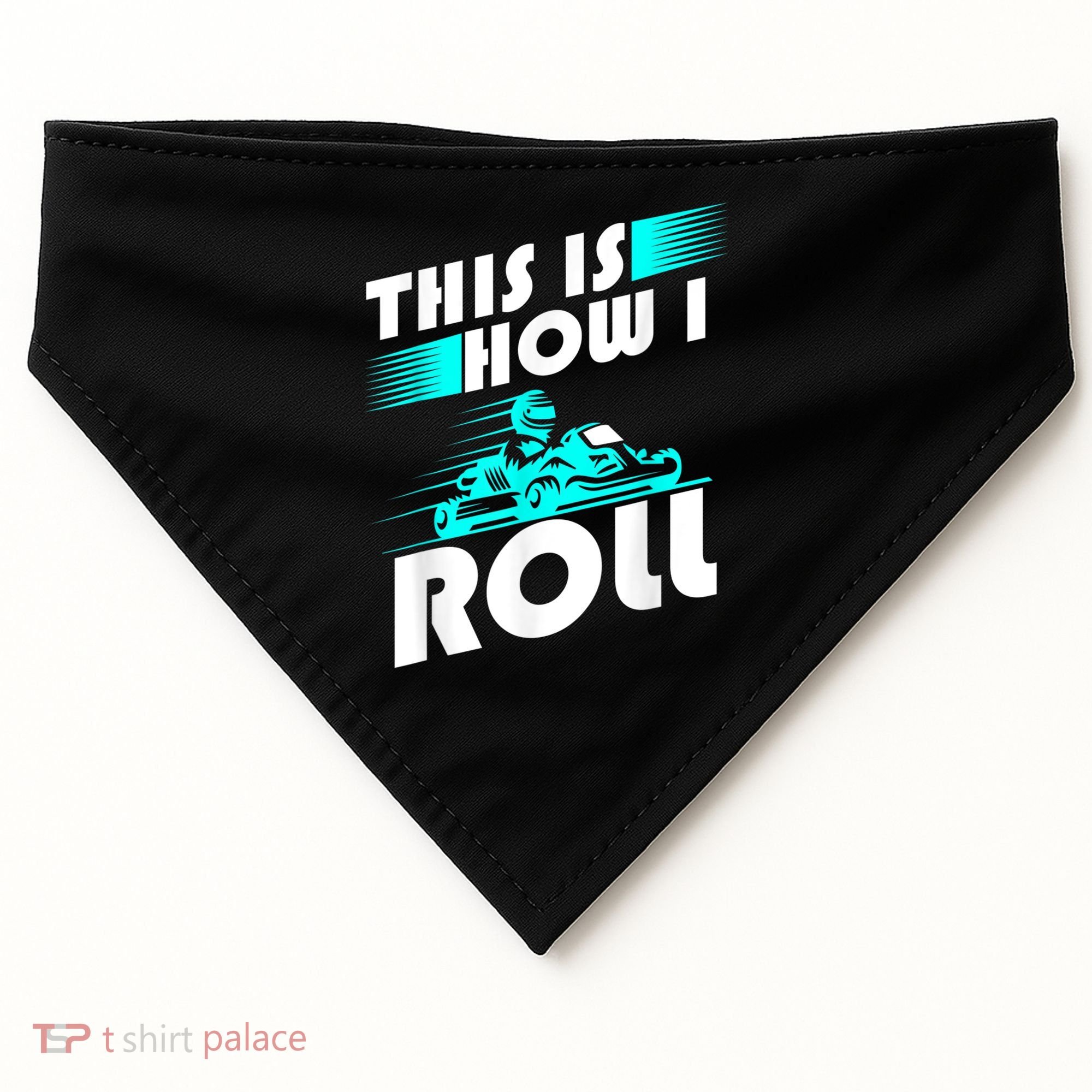 Funny Go Kart Racing Gift GoKart How I Roll USA-Made Doggie Bandana