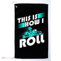 Funny Go Kart Racing Gift GoKart How I Roll Golf Towel thumb 0