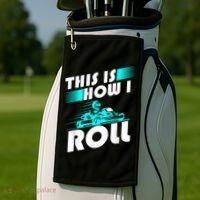 Funny Go Kart Racing Gift GoKart How I Roll Golf Towel thumb 2