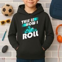 Funny Go Kart Racing Gift GoKart How I Roll Kids Hoodie thumb 2