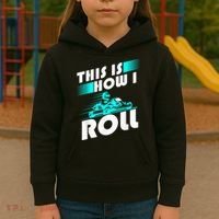 Funny Go Kart Racing Gift GoKart How I Roll Kids Hoodie thumb 3