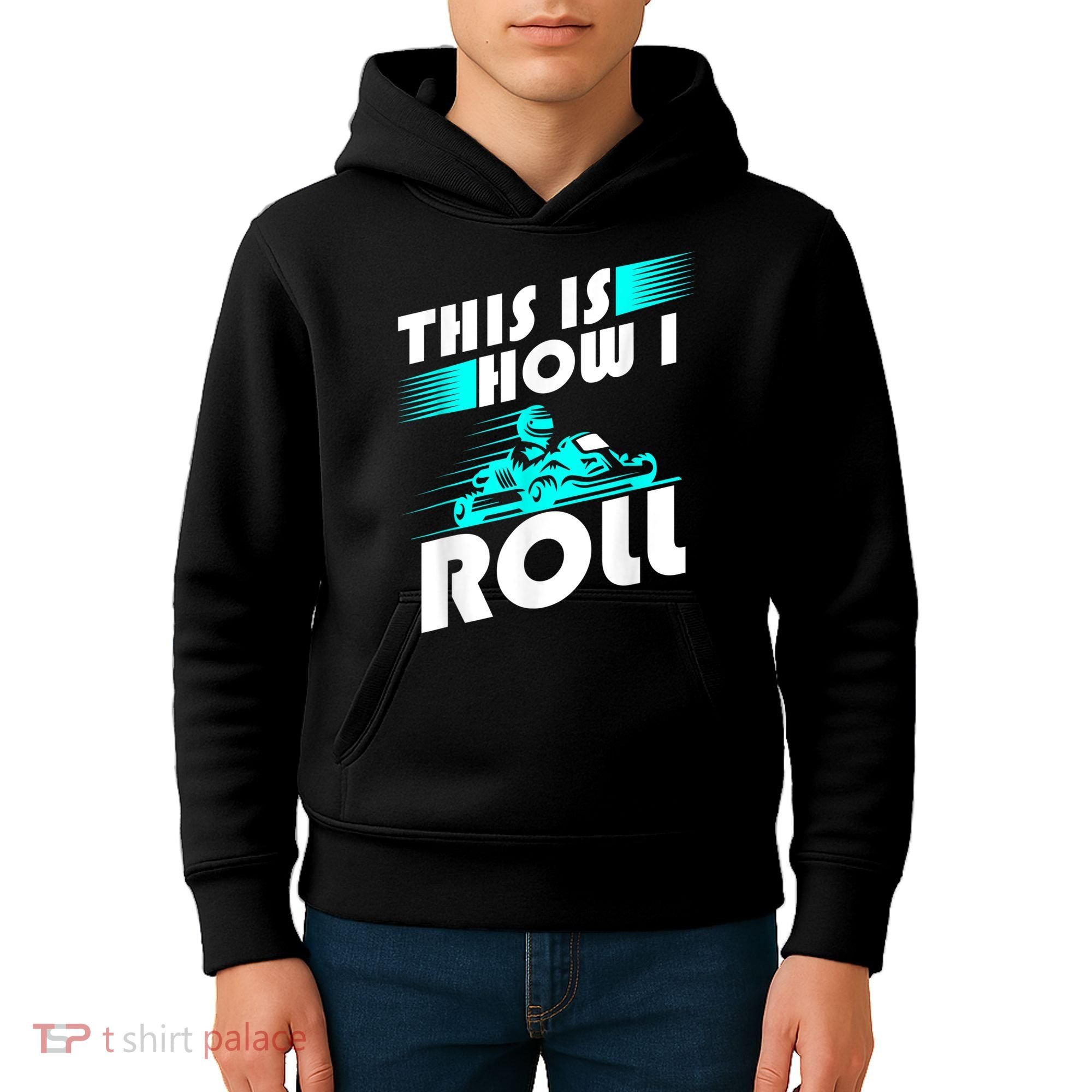 Funny Go Kart Racing Gift GoKart How I Roll Kids Hoodie