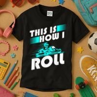 Funny Go Kart Racing Gift GoKart How I Roll Kids T-Shirt thumb 3