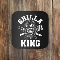 Funny Grilla King Gorilla King Of The Grill Coaster thumb 0