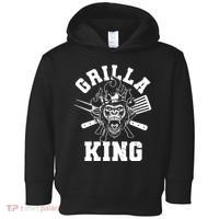 Funny Grilla King Gorilla King Of The Grill Toddler Hoodie thumb 0