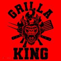 Funny Grilla King Gorilla King Of The Grill Santa Hat thumb 1