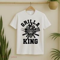 Funny Grilla King Gorilla King Of The Grill T-Shirt thumb 2