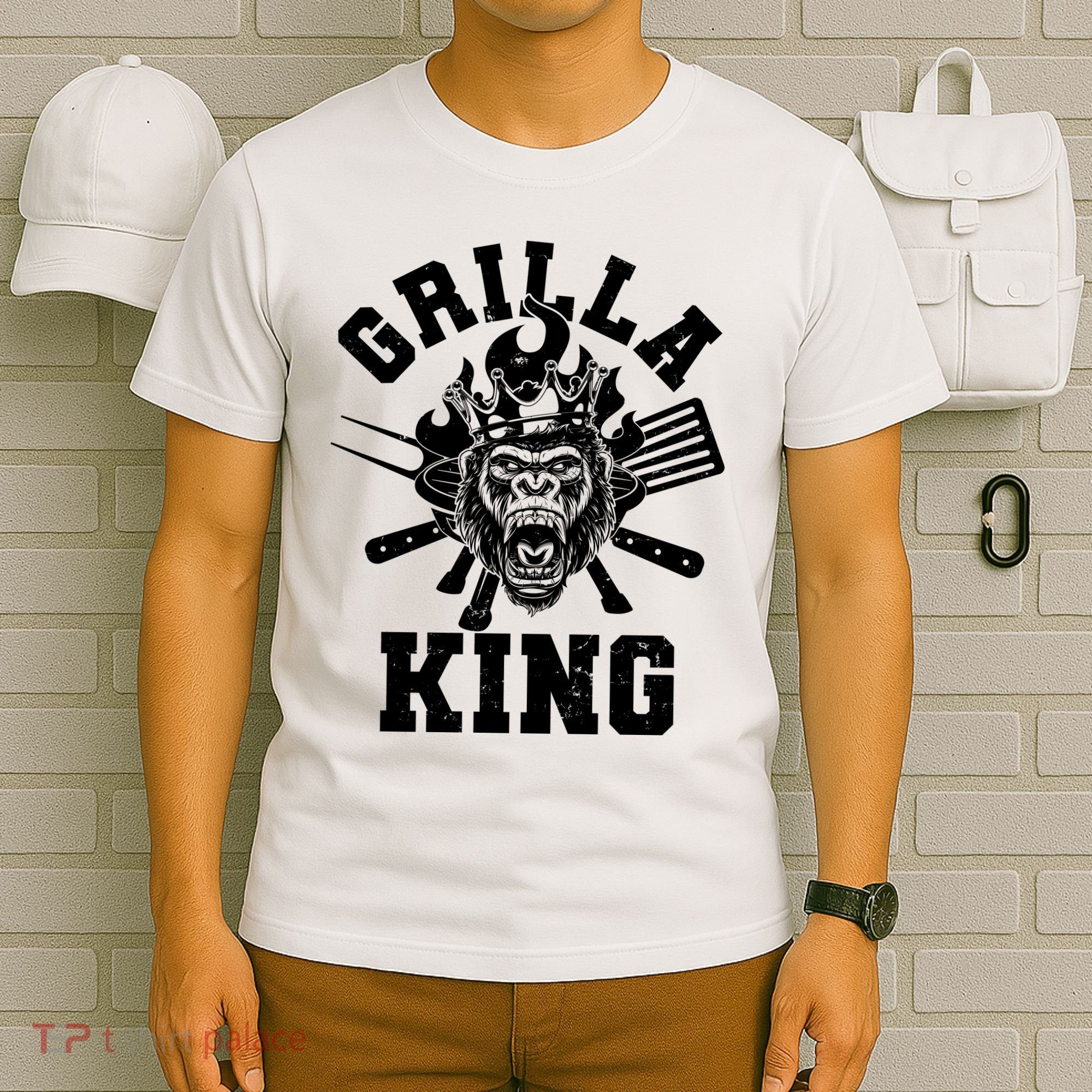 Funny Grilla King Gorilla King Of The Grill T-Shirt
