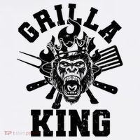 Funny Grilla King Gorilla King Of The Grill Polo thumb 3