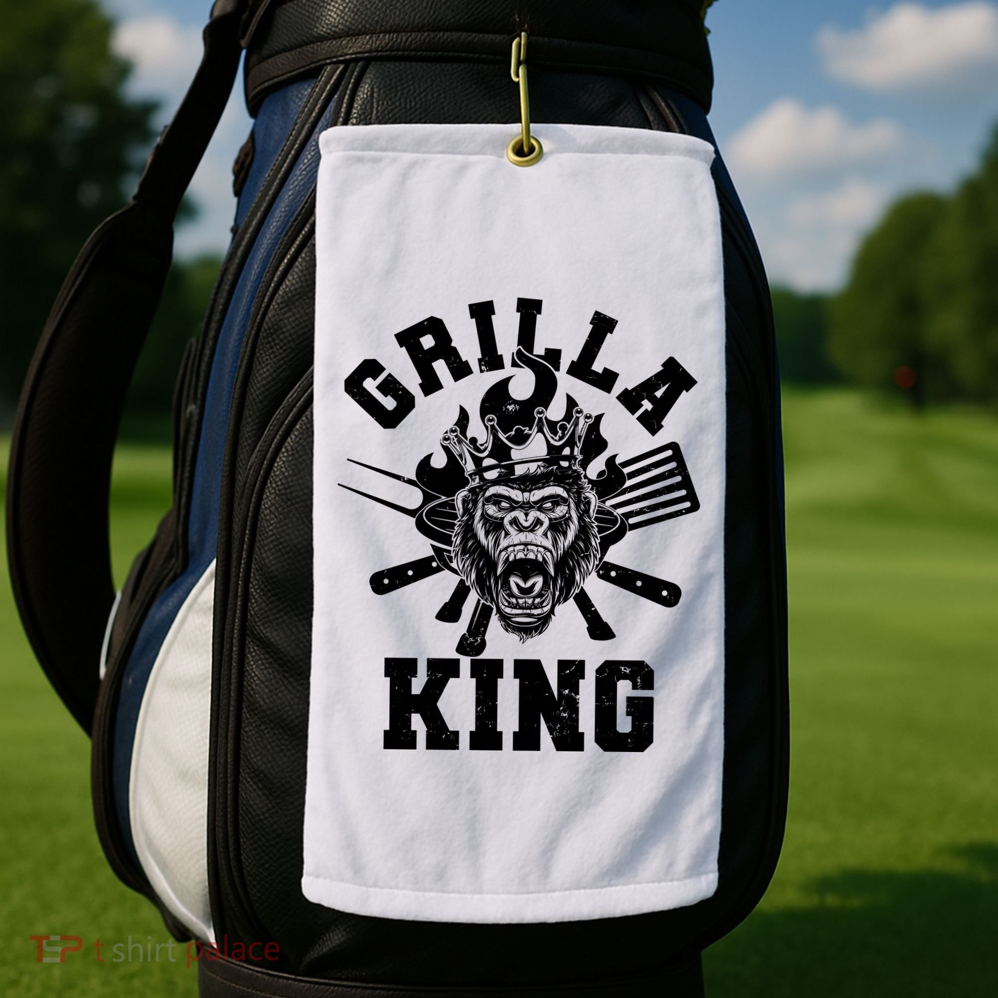 Funny Grilla King Gorilla King Of The Grill Golf Towel