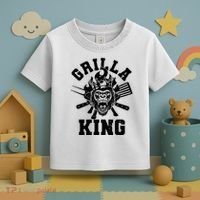Funny Grilla King Gorilla King Of The Grill Toddler T-Shirt thumb 3