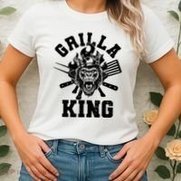 Funny Grilla King Gorilla King Of The Grill Women's T-Shirt thumb 2