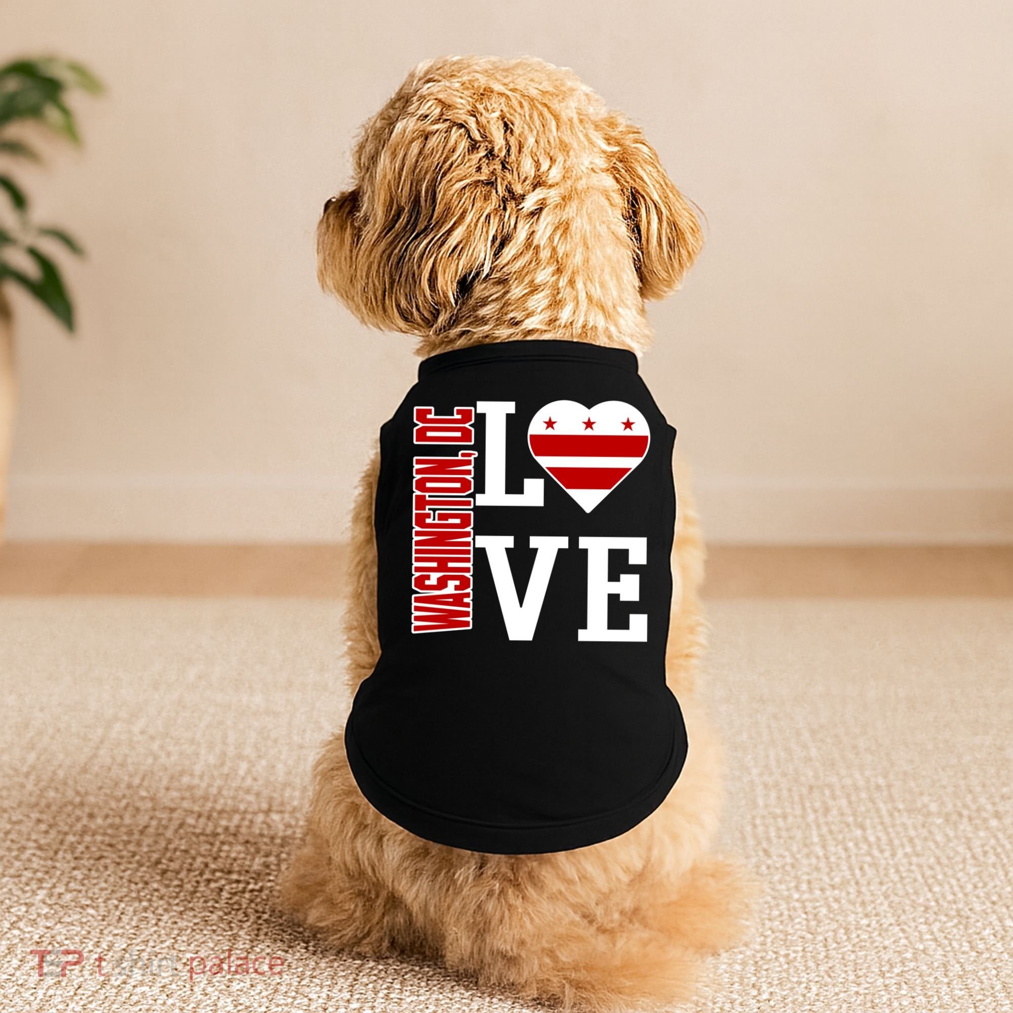 Funny Gift Love Washington D C With Washington D C Flag In A Heart  Doggie Tank