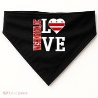 Funny Gift Love Washington D C With Washington D C Flag In A Heart  USA-Made Doggie Bandana thumb 0