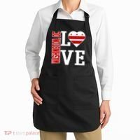 Funny Gift Love Washington D C With Washington D C Flag In A Heart  Apron thumb 2