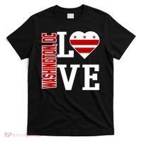 Funny Gift Love Washington D C With Washington D C Flag In A Heart  T-Shirt thumb 0