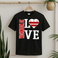 Funny Gift Love Washington D C With Washington D C Flag In A Heart  T-Shirt thumb 2