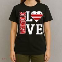 Funny Gift Love Washington D C With Washington D C Flag In A Heart  T-Shirt thumb 4