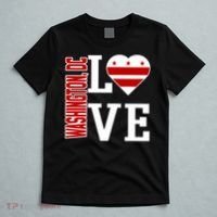 Funny Gift Love Washington D C With Washington D C Flag In A Heart  T-Shirt thumb 5